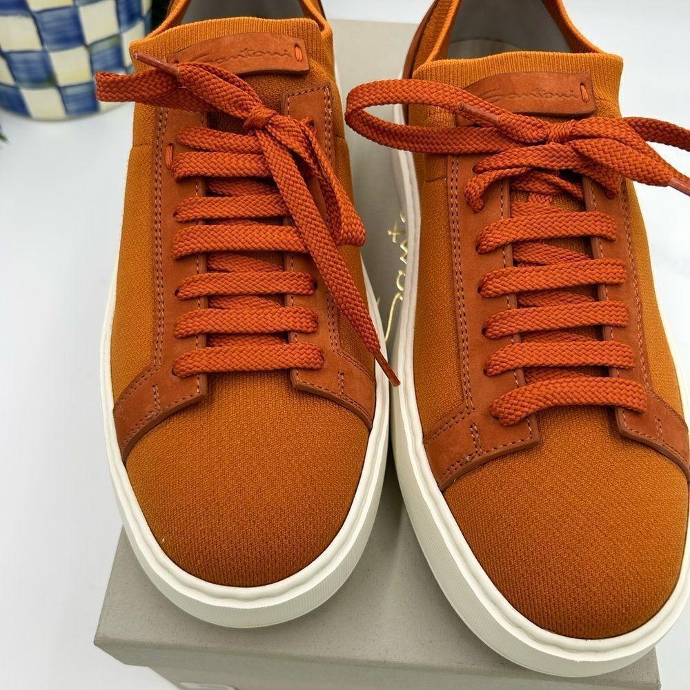 Santoni Orange Low-Top Sneakers - Picture 4 of 9